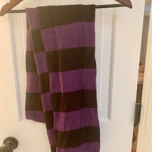 H&M purple and black striped scarf